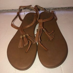 Brown tassel sandals